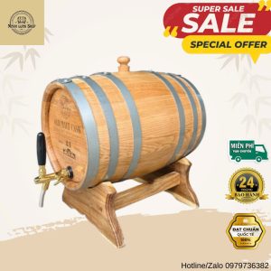 Hình ảnh hoàn thiện thùng rượu gỗ sồi 20 lít