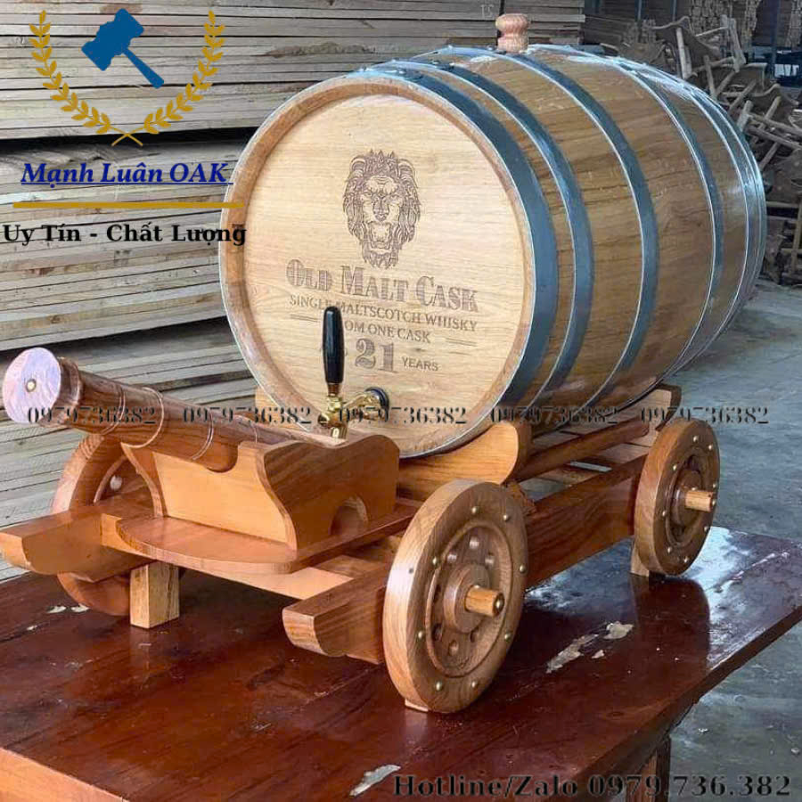 Bán bom rượu gỗ sồi kéo xe pháo kéo