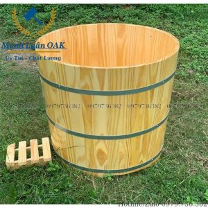 Bồn tắm tròn gỗ thông cao cấp