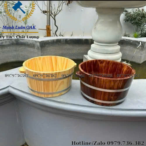Hình ảnh 2 mẫu chậu gỗ ngâm chân giá rẻ bán nhiều nhất 2025