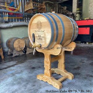Hình ảnh bình gỗ sồi 100 lít chân đục