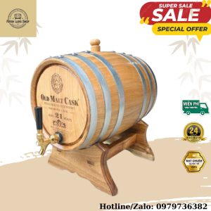 Hình ảnh hoàn thiện sản phẩm thùng rượu gỗ sồi 50 lít