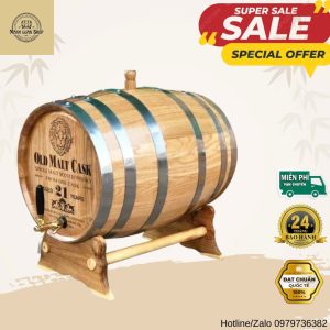 Hình ảnh hoàn thiện thùng rượu gỗ sồi 100 lít