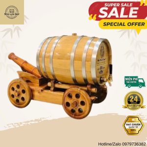 Hình ảnh sản phẩm bom rượu gỗ sồi xe pháo hoàn thiện