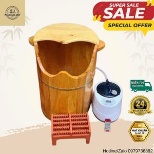 Hình ảnh tổng thể thùng gỗ xông chân