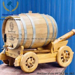 Xe pháo kéo bình rượu gỗ sồi cao cấp