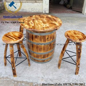 Thùng rượu trang trí có thể rời mặt bàn đơn giản